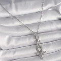 316L Çelik Gümüş Renk Zincir Ankh Model Kadın Kolye - Lisinya