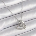 316L Çelik Gümüş Renk Zincir Zirkon Taş Detaylı Kalp Model Sonsuzluk Detay Kadın Kolye - Lisinya