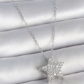 316L Çelik Gümüş Renk Zincir Zirkon Taşlı Yıldız Model Kadın Kolye - Lisinya