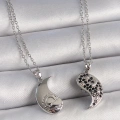 316L Çelik Gümüş Renk Zincir Zirkon Taşlı Ying Yang Model Gün Batımı İşlemeli Arakdaşlık Kadın Kolye