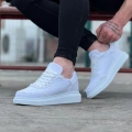 Beyaz Kot Kumaş Erkek Casual Ayakkabı