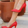 Jilya Kırmızı Cilt Stiletto Ayakkabı