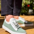 KB-110  Kuback Yeşil Triko Yüksek Taban Bağcıklı Günlük Erkek Ayakkabı