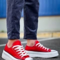 KB-CX-3 Kuback Kısa Kırmızı Keten Beyaz Yüksek Taban Spor Ayakkabı