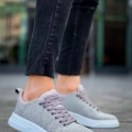 KB-X204 Kuback Gri Keten Beyaz Yüksek Taban Günlük Erkek Spor Ayakkabı