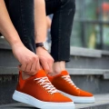 KB-X204 Kuback Turuncu Keten Beyaz Yüksek Taban Günlük Erkek Spor Ayakkabı