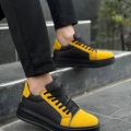 KB-X46 Kuback Siyah Sarı Yüksek Siyah Taban Günlük Spor Ayakkabı