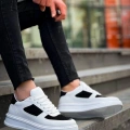 KB-X8 Kuback Beyaz Siyah Cilt Yüksek Taban Günlük Spor Ayakkabı