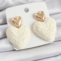 Krem Kalp Figürlü Hasır Örgü Model Gold Renk Kadın Küpe - Lisinya