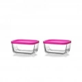 LAV 2Lİ SAKLAMA KABI PEMBE KAPAK CUB235