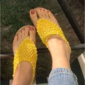 Mayya Sarı Örgülü Sandalet - Lisinya