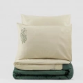 Nakışlı Çift Kişilik Saten Nev Takımı Andy Yeşil