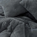 Peluş Çift Kişilik Yorgan Seti Gri
