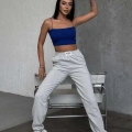 Rahatlığın Şıklığı Tarz Gri Paçası Lastikli Eşofman Altı ( Lisinya )