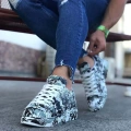 Siyah Beyaz Boyalı Erkek Casual Ayakkabı
