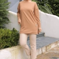 Yeni Stil Bej Arma Detay Tunik 10020 ( Lisinya )