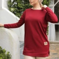 Yeni Stil Bordo Arma Detay Tunik 10020 ( Lisinya )