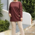 Yeni Stil Kahve Arma Detaylı Tunik 10020 ( Lisinya )