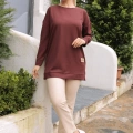 Yeni Stil Kahve Arma Detaylı Tunik 10020 ( Lisinya )