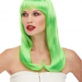 Yeşil Renk Uzun Düz Parti Peruğu