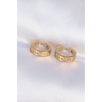 316L Çelik Gold Renk Model Halka Küpe