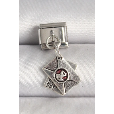 316L Çelik Gümüş Renk Mektup Model Nomination Charm