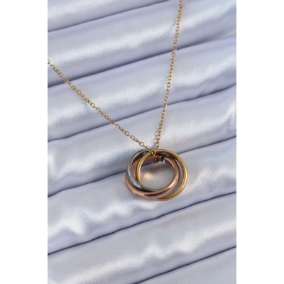 316L Çelik Mix Renk Halka Model Kadın Kolye - Lisinya