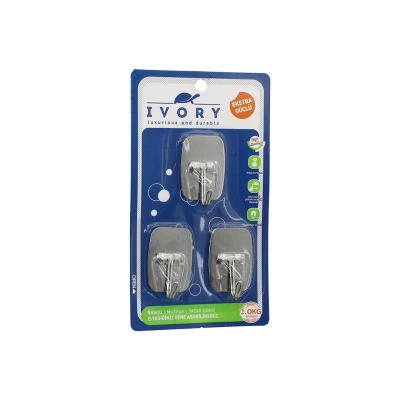 3PCS DİKDÖRTGEN - KOMPLE METAL  YAPIŞKAN ASKI  2KG TAŞIMA (4767) - Lisinya