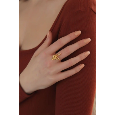 Ayarlanabilir Altın Renk Yılan Yüzük