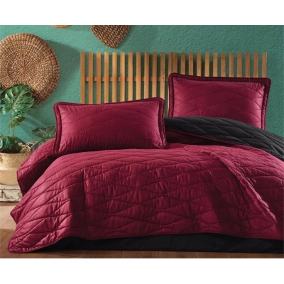 Çift Kişilik Yatak Örtüsü Lorna v5 Bordo