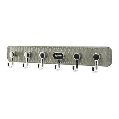 DELUX ASKI MİKA KRİSTAL PLASTİK TABANLI  6 KOLLU= TAK ÇIKAR  YAPIŞKANLI MONTAJ 6X42CM (4767) - Lisinya