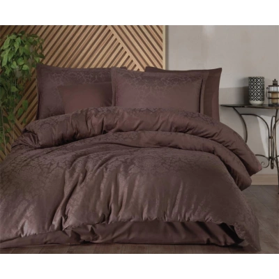 Exclusive Jakarlı Çift Kişilik Pamuk Saten Nev Takımı Royalisa v1 Kahve