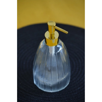 Glasscom Çizgili Sıvı Sabunluk