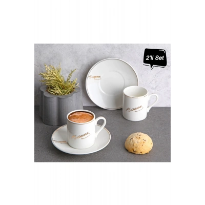 Gönül Porselen Atatürk İmzalı 2li Kahve Takımı