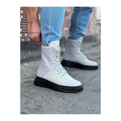 Gri Kömür Süet Uzun Bağcıklı  Bot