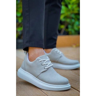 KB-003 Kuback Gri Süet Bağcıklı  Günlük Erkek Ayakkabı