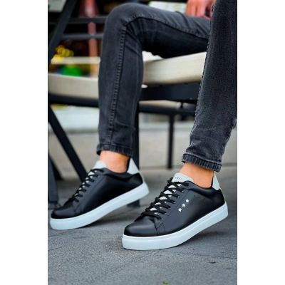 KB-X7  Kuback Siyah Gri Yüksek Taban Bağcıklı Günlük Erkek Ayakkabı