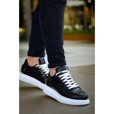 KB047  Kuback SİYAH Crocodile Günlük Erkek  Ayakkabı