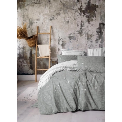 Klein Nakışlı Çift Kişilik Nev Takımı Patara Gri