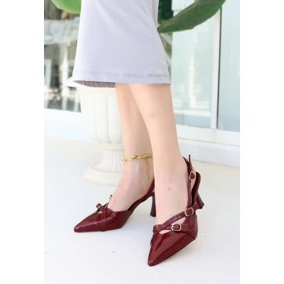 Liwan Bordo Rugan Topuklu Ayakkabı - Lisinya