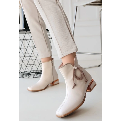 Melina Bej Cilt Topuklu Bot