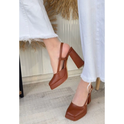 Mety Taba Cilt Topuklu Ayakkabı