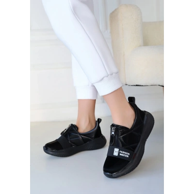 Nikeo Siyah Paraşüt Siyah Tabanlı Spor Ayakkabı - Lisinya