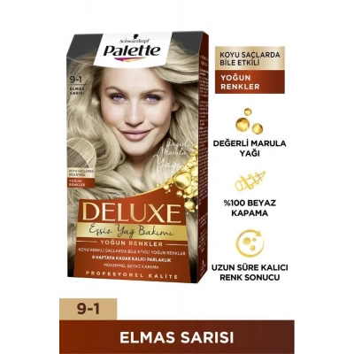 Palette Schwarzkopf Deluxe Yoğun Renkler 9-1 Elmas Sarısı Saç Boyası