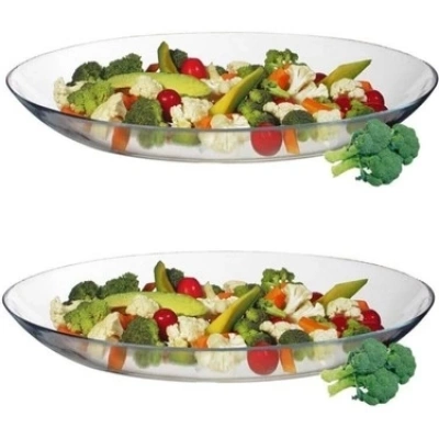 Paşabahçe 10358 Invitation 2 Li Oval Servis Kayık Tabak 25 Cm