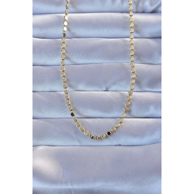 Pirinç Gold Renk Parçalı Ezme Kolye