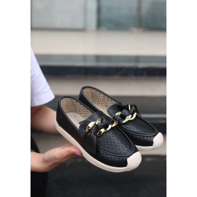 Riwan Siyah Cilt Babet Ayakkabı