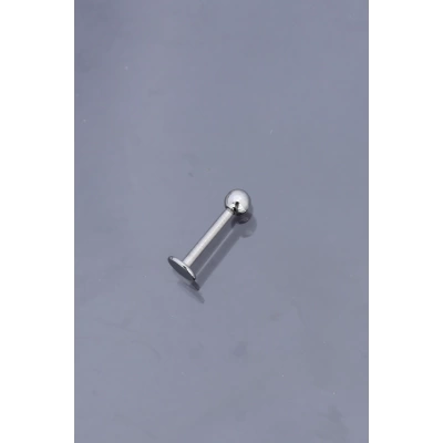 Silver Renk Düz Bar Tek Taraflı Top Model 316L Cerrahi Çelik Piercing - Lisinya