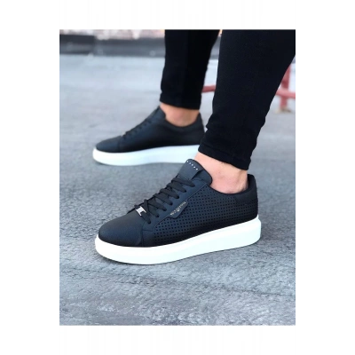 Siyah Delikli Erkek Yüksek Taban Ayakkabı