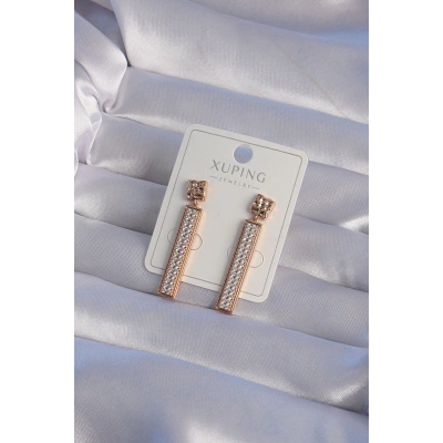 XUPİNG Rose Renk Zirkon Taşlı Su Yolu Küpe - Lisinya